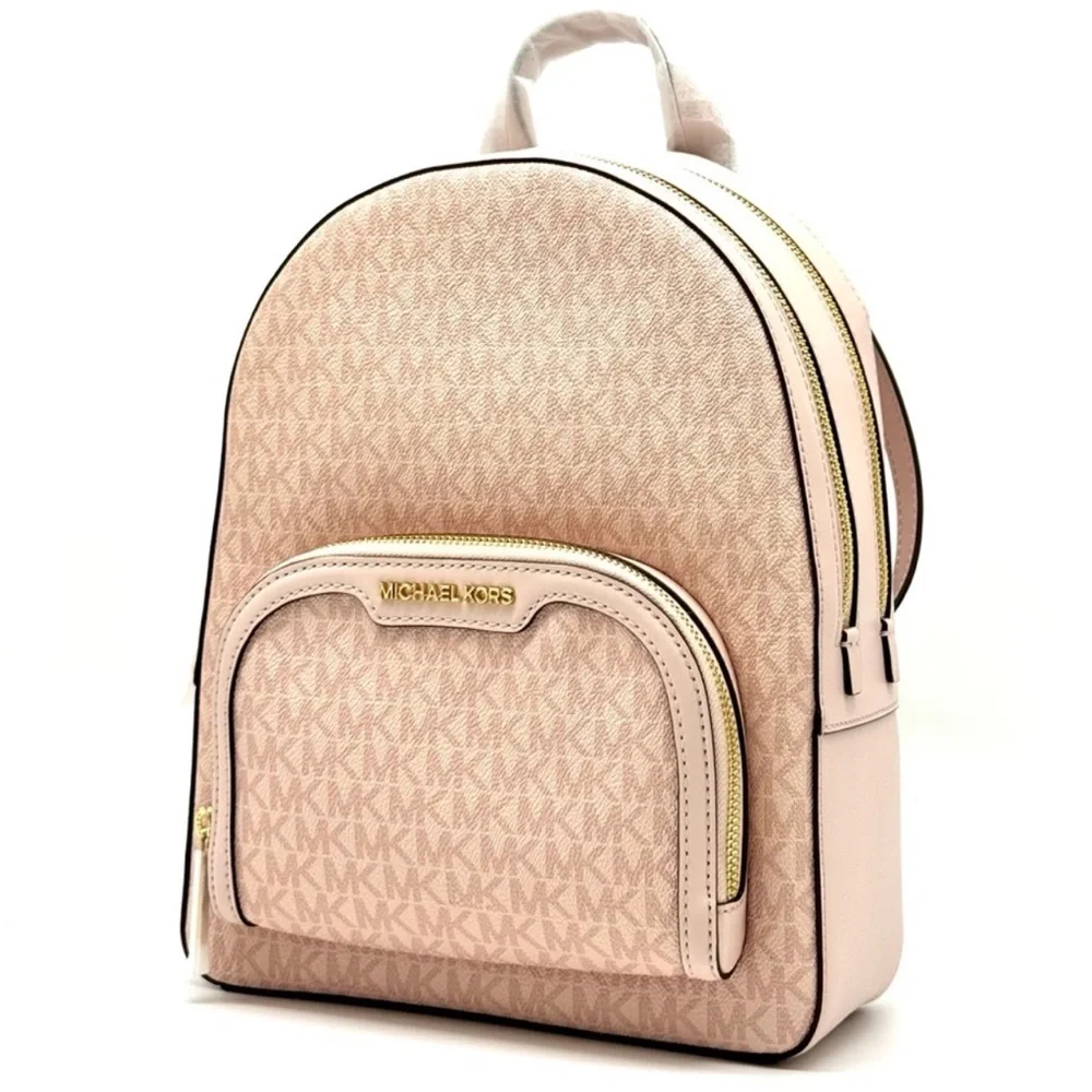 Michael Kors Jaycee Medium Signature Logo Backpack Powder Blush